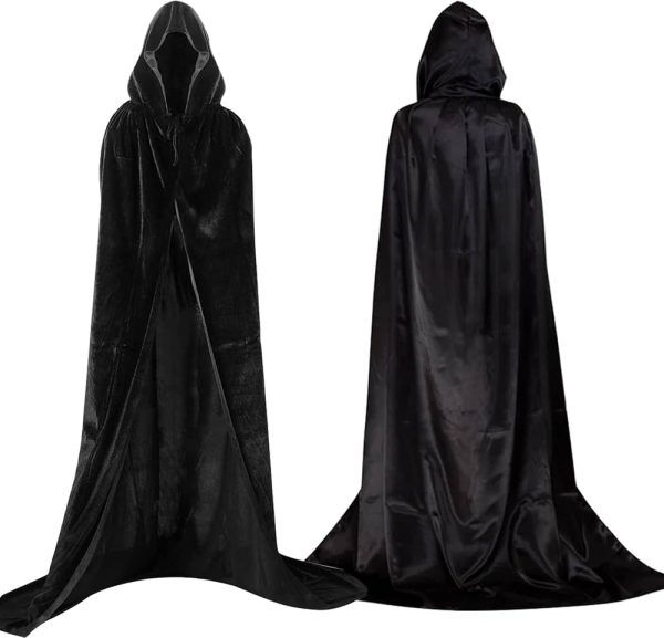 Manteau de Sorcier en Velours Noir